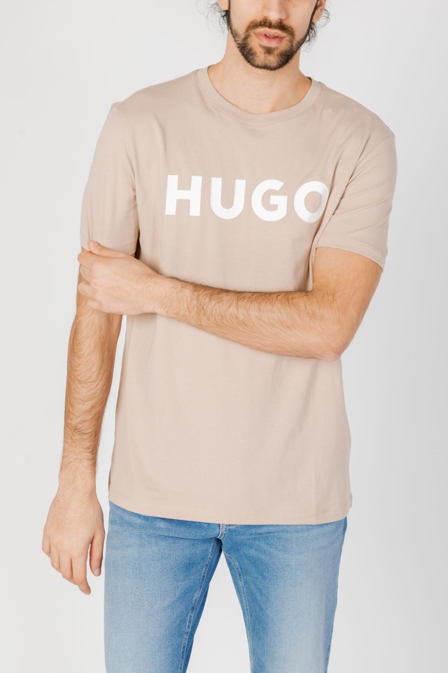 Uomo Hugo | T-Shirt Hugo Dulivio 10229761 01 Beige