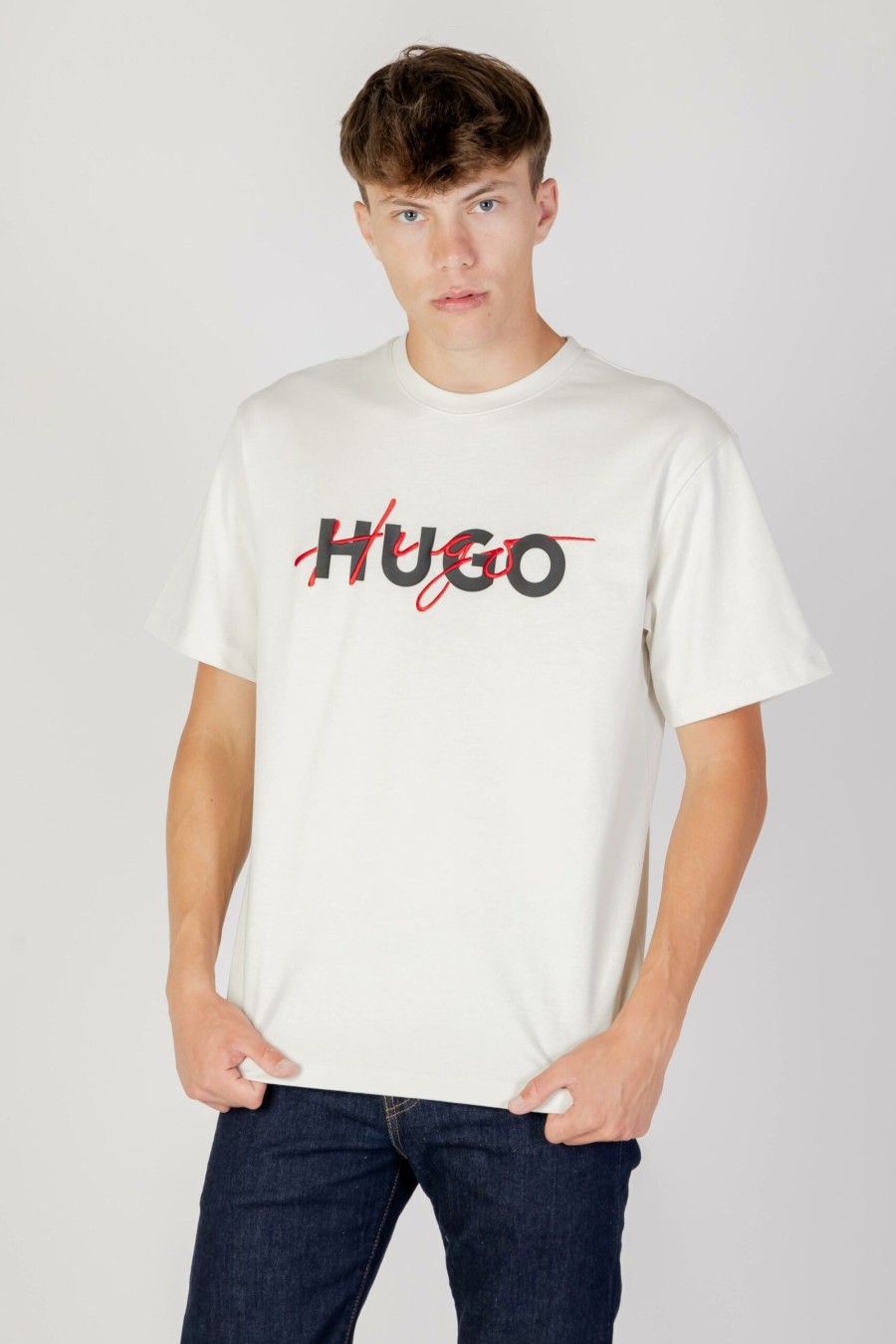 Uomo Hugo | T-Shirt Hugo Dakaishi Panna