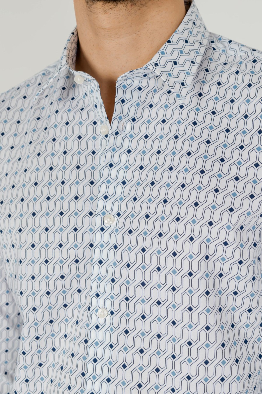 Uomo Antony Morato | Camicia Manica Lunga Antony Morato Napoli Blu