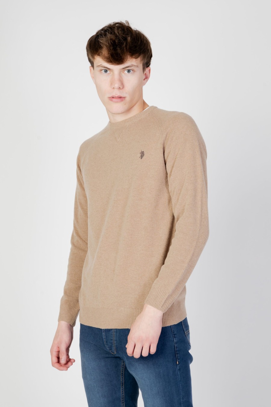 Uomo U.S. Polo Assn. | Maglia U.S. Polo Assn. Harv Ebs5 Beige Scuro