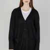 Donna Street One | Cardigan Street One Long Buttoned Nero