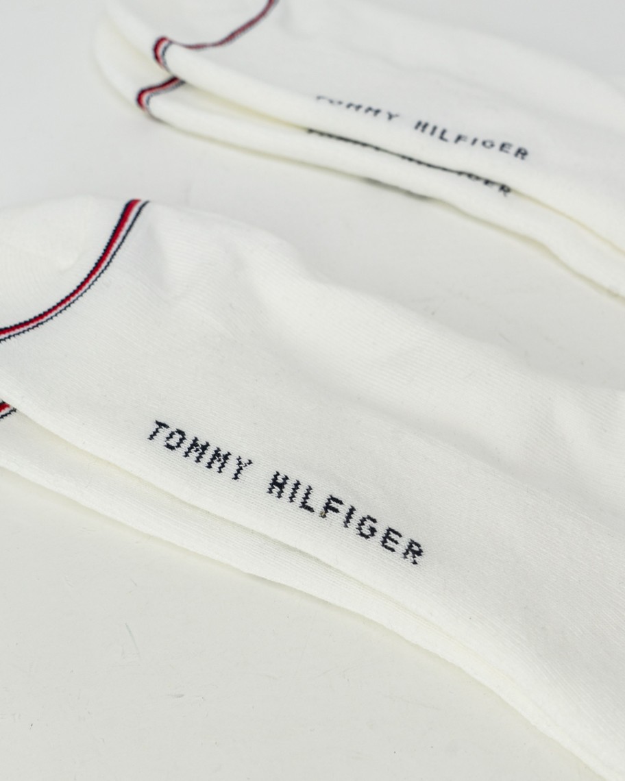 Uomo Tommy Hilfiger | Calzini Corti Tommy Hilfiger Iconic Quarter Bianco