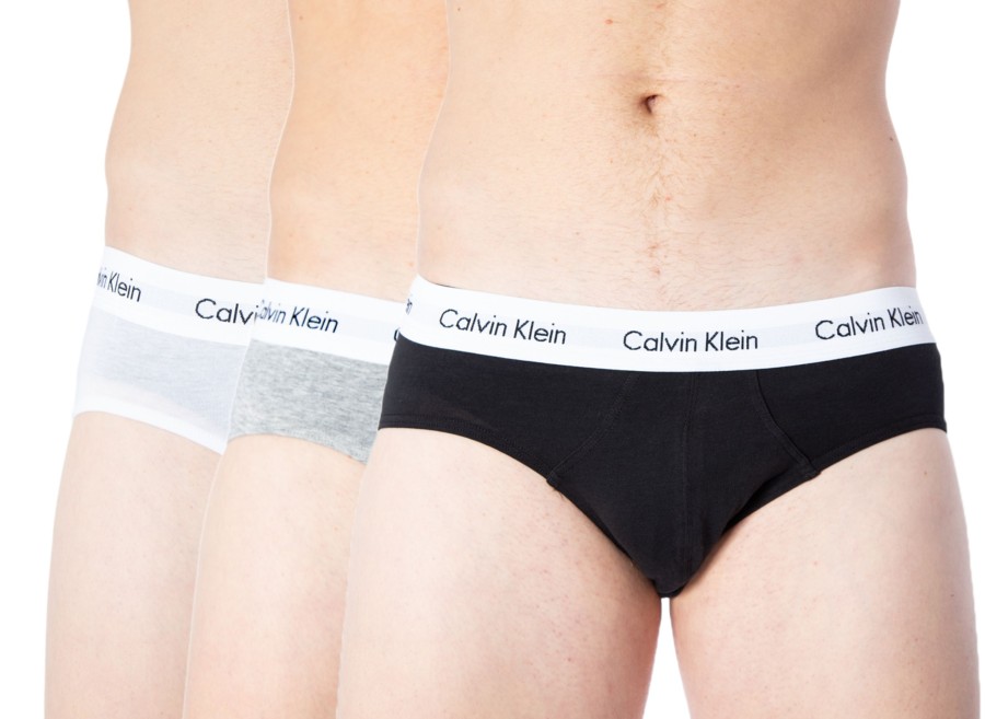 Uomo Calvin Klein | Slip Calvin Klein Underwear 3 Hip Brief Grigio