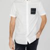 Uomo Armani Exchange | Camicia Manica Corta Armani Exchange Bianco