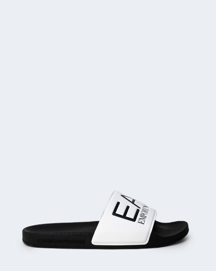 Donna EA7 | Ciabatte Con Fascia Ea7 Unisex Black-White