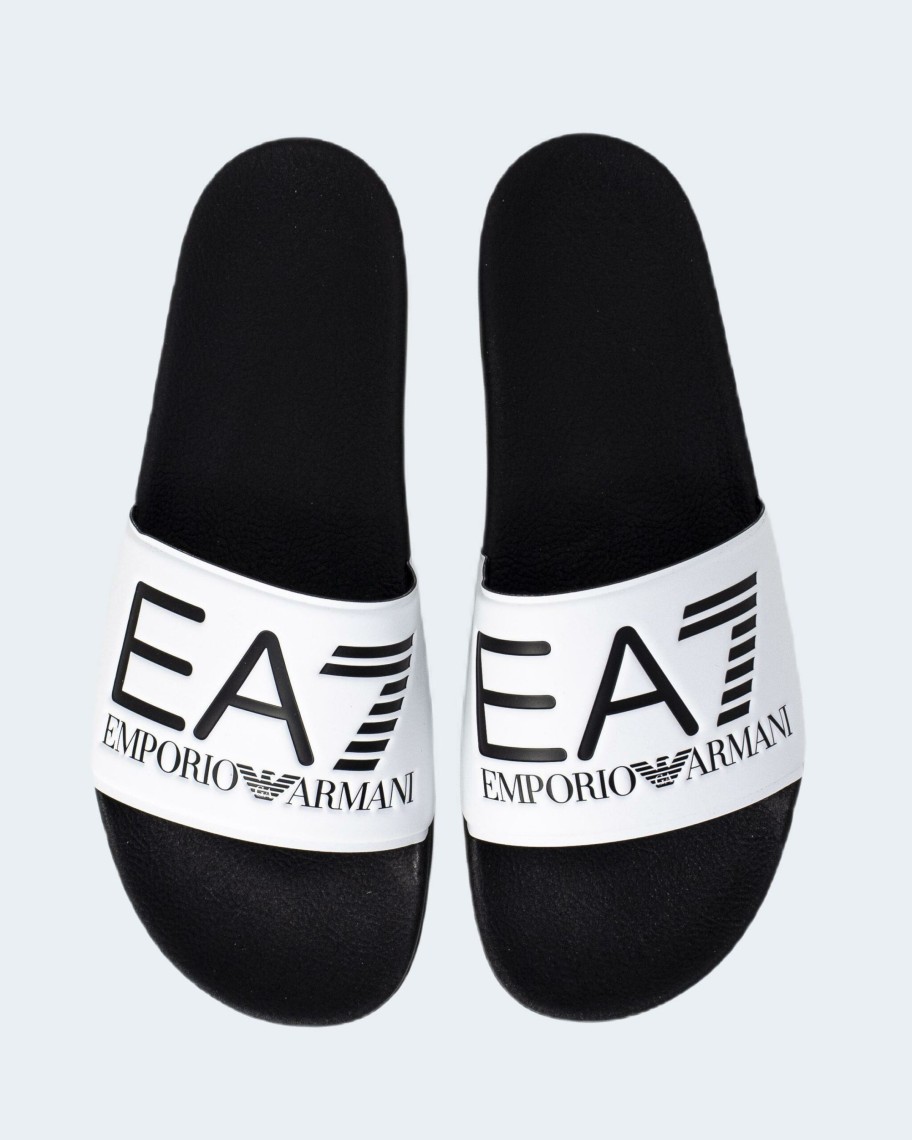 Donna EA7 | Ciabatte Con Fascia Ea7 Unisex Black-White