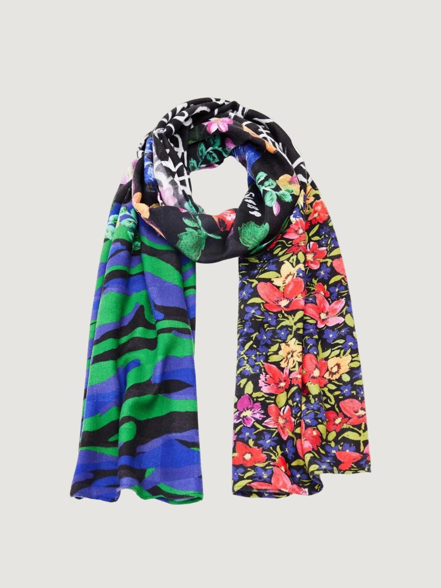 Donna Desigual | Pashmina Desigual High Flowers Blu