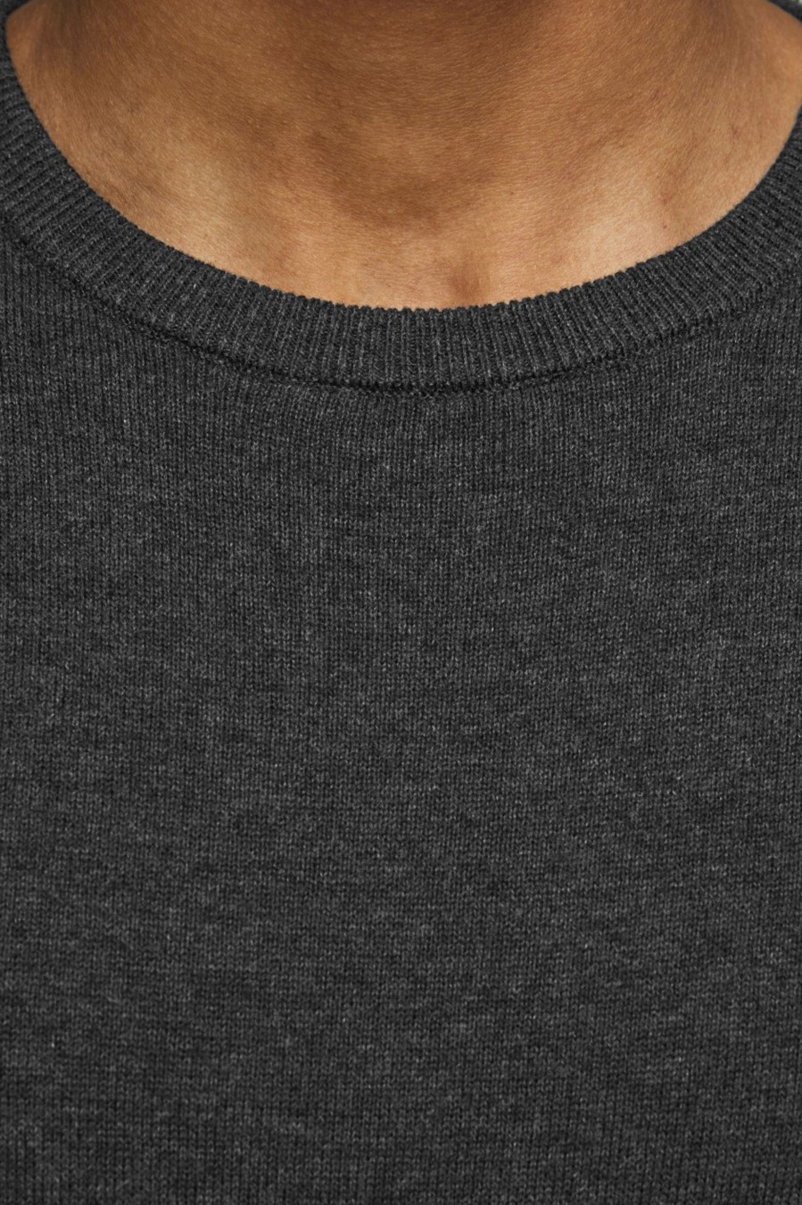 Uomo Jack Jones | Maglia Jack Jones Jjebasic Knit Crew Neck Noos Grigio Scuro