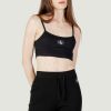 Donna Calvin Klein | Top Calvin Klein Badge Rib Bralette T Nero