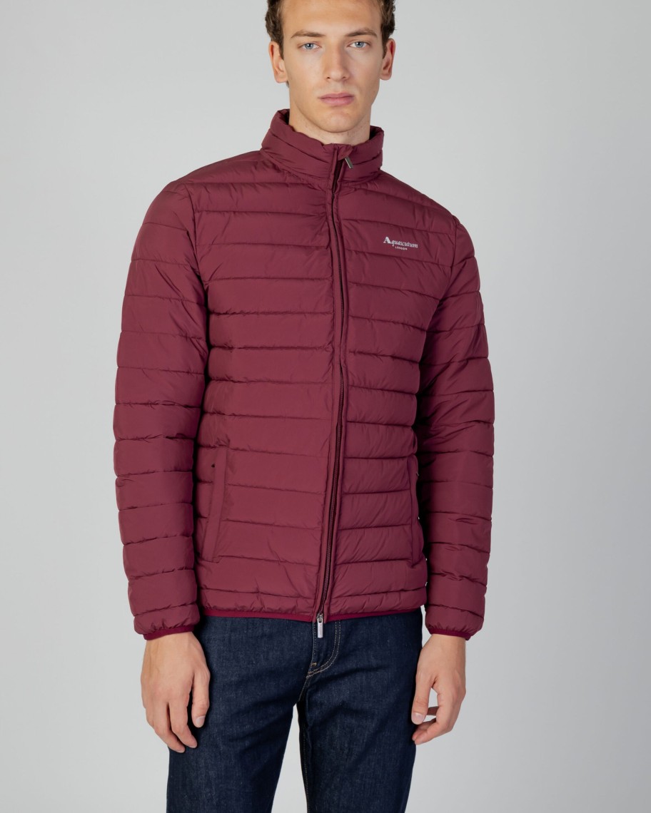 Uomo Aquascutum | Giacchetto Aquascutum Active 100Gr Mock Neck Jacket Bordeaux