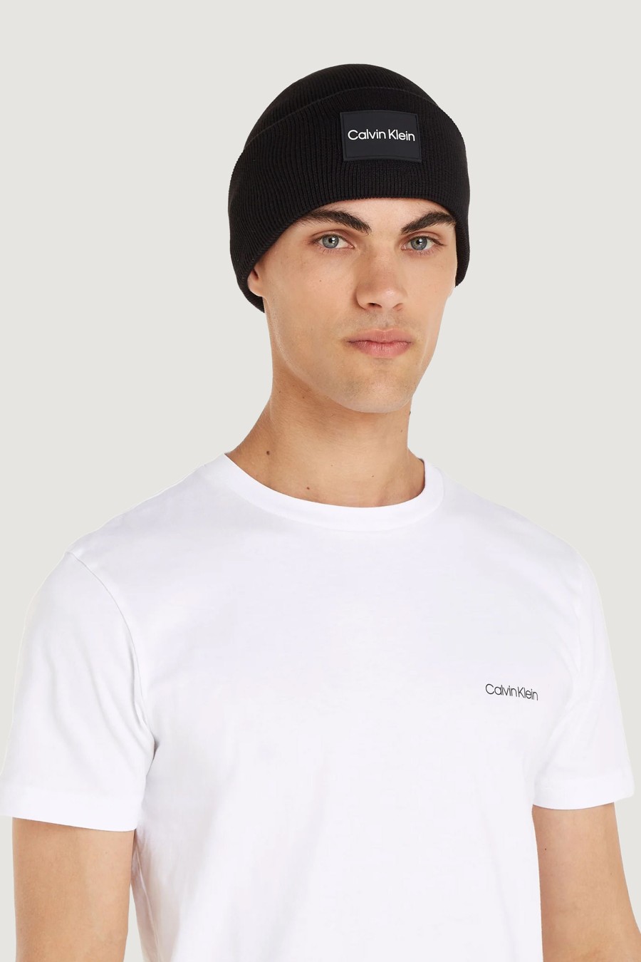 Uomo Calvin Klein | Berretto Calvin Klein Fine Cotton Rib Nero