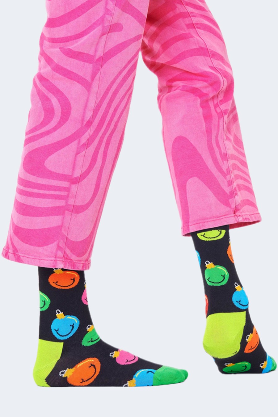 Donna Happy Socks | Calzini Happy Socks Jingle Smiley Sock Nero