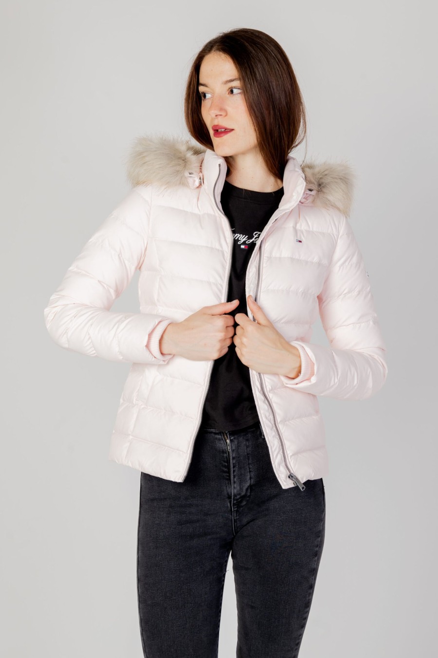 Donna Tommy Hilfiger | Piumino Tommy Hilfiger Tjw Basic Hooded Rosa Cipria