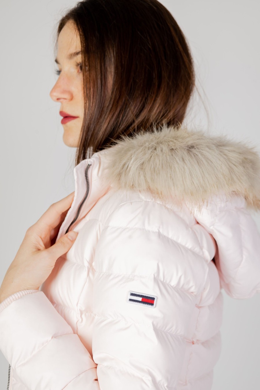 Donna Tommy Hilfiger | Piumino Tommy Hilfiger Tjw Basic Hooded Rosa Cipria