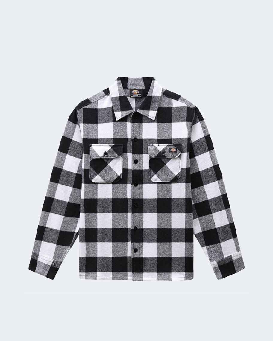 Uomo Dickies | Camicia Manica Lunga Dickies New Sacramento Black-White