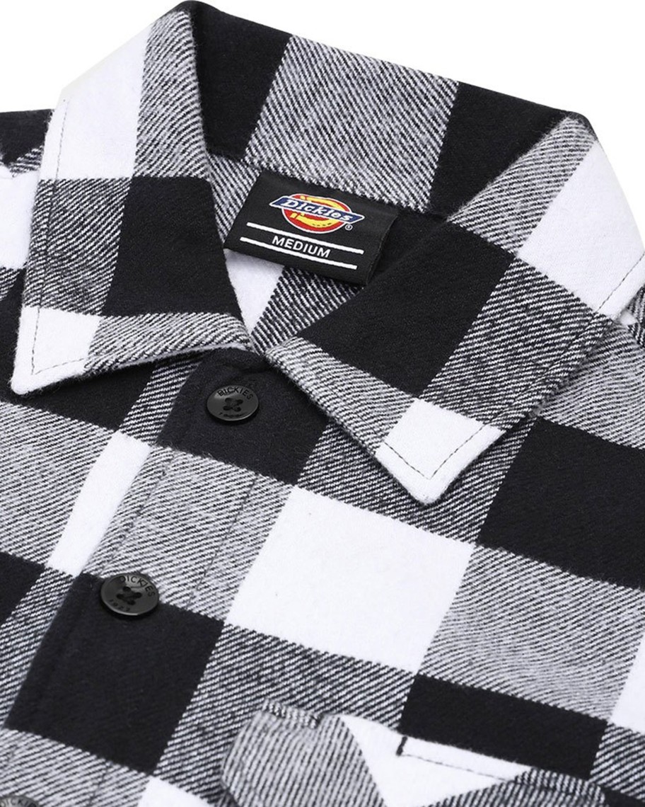 Uomo Dickies | Camicia Manica Lunga Dickies New Sacramento Black-White