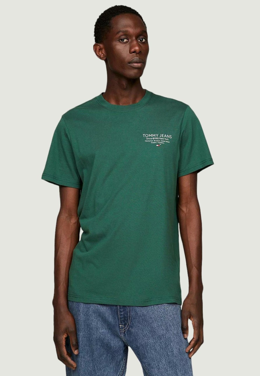 Uomo Tommy Hilfiger | T-Shirt Tommy Hilfiger Esstnl Grap Verde