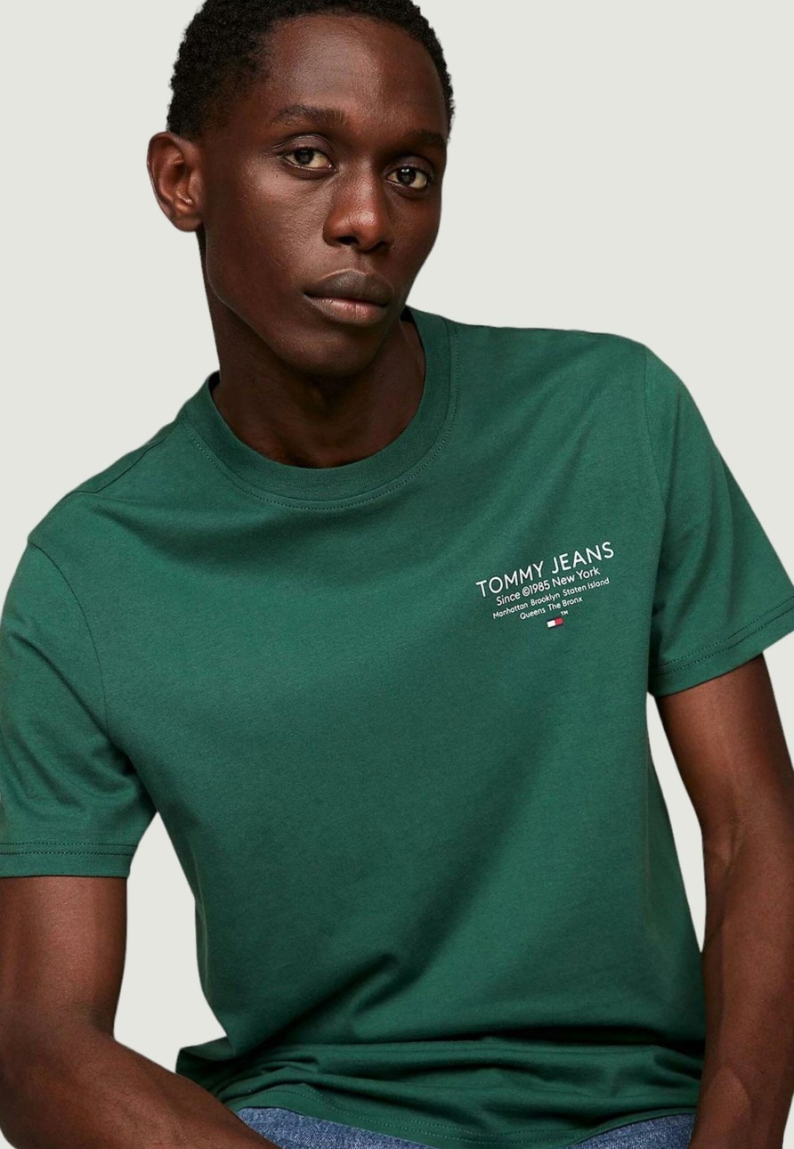 Uomo Tommy Hilfiger | T-Shirt Tommy Hilfiger Esstnl Grap Verde