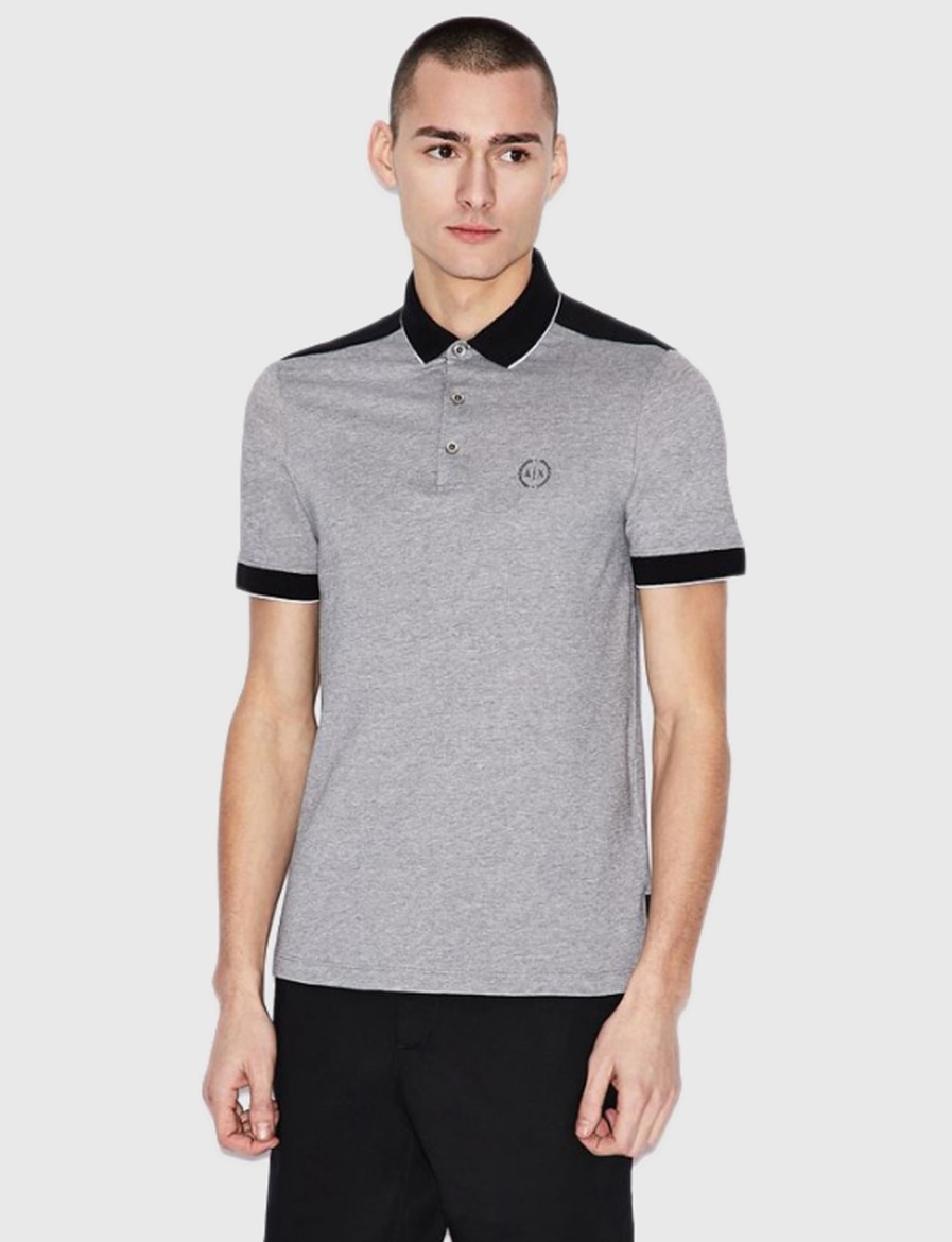 Uomo Armani Exchange | Polo Manica Corta Armani Exchange Nero