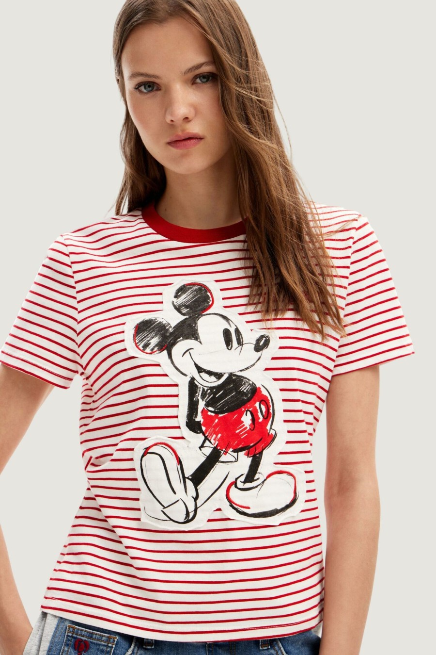 Donna Desigual | T-Shirt Desigual Mickey Patch Rosso