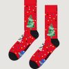 Uomo Happy Socks | Calzini Corti Happy Socks Happy Holidays Rosso