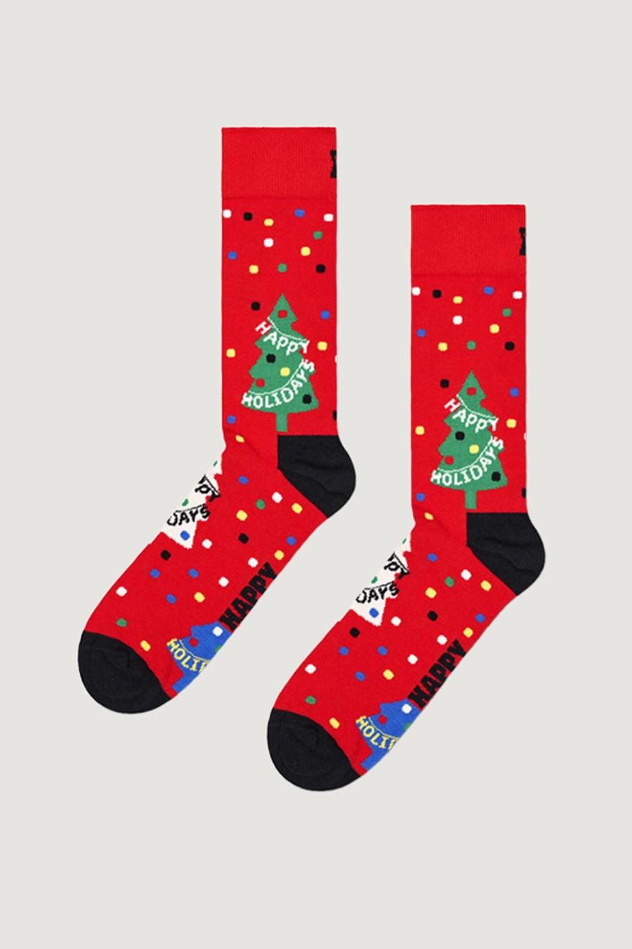 Uomo Happy Socks | Calzini Corti Happy Socks Happy Holidays Rosso