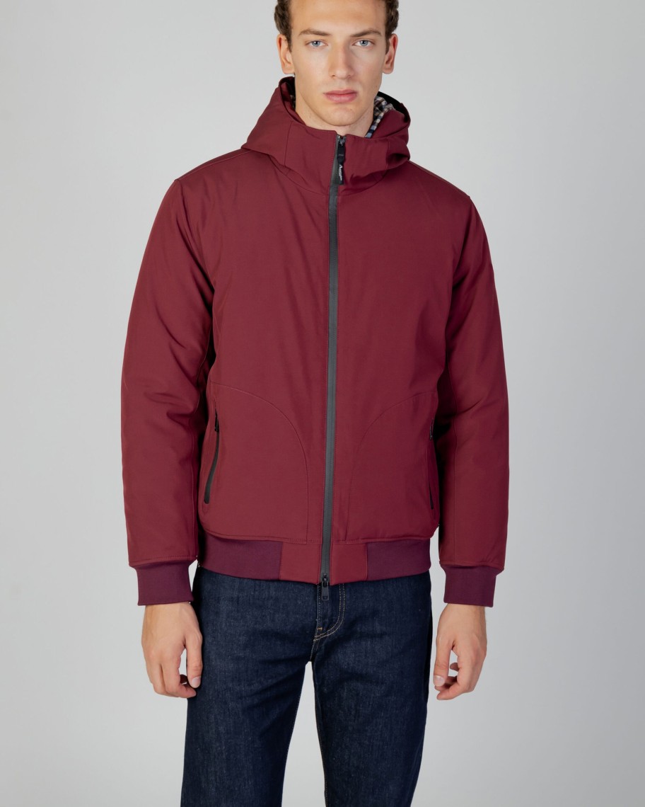 Uomo Aquascutum | Giubbotto Aquascutum Active Hooded Jacket Bordeaux