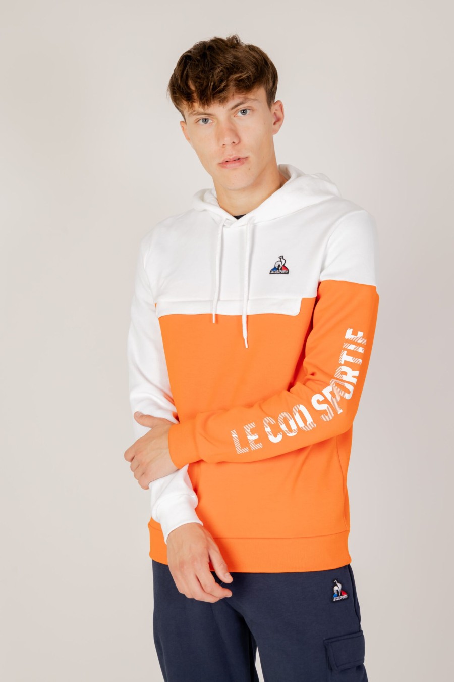 Uomo Le Coq Sportif | Felpa Con Cappuccio Le Coq Sportif - Arancione