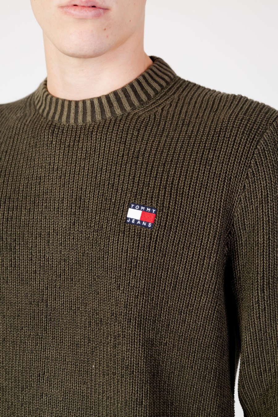 Uomo Tommy Hilfiger | Maglione Tommy Hilfiger Tjm Reg Tonal Xs Bad Verde Oliva