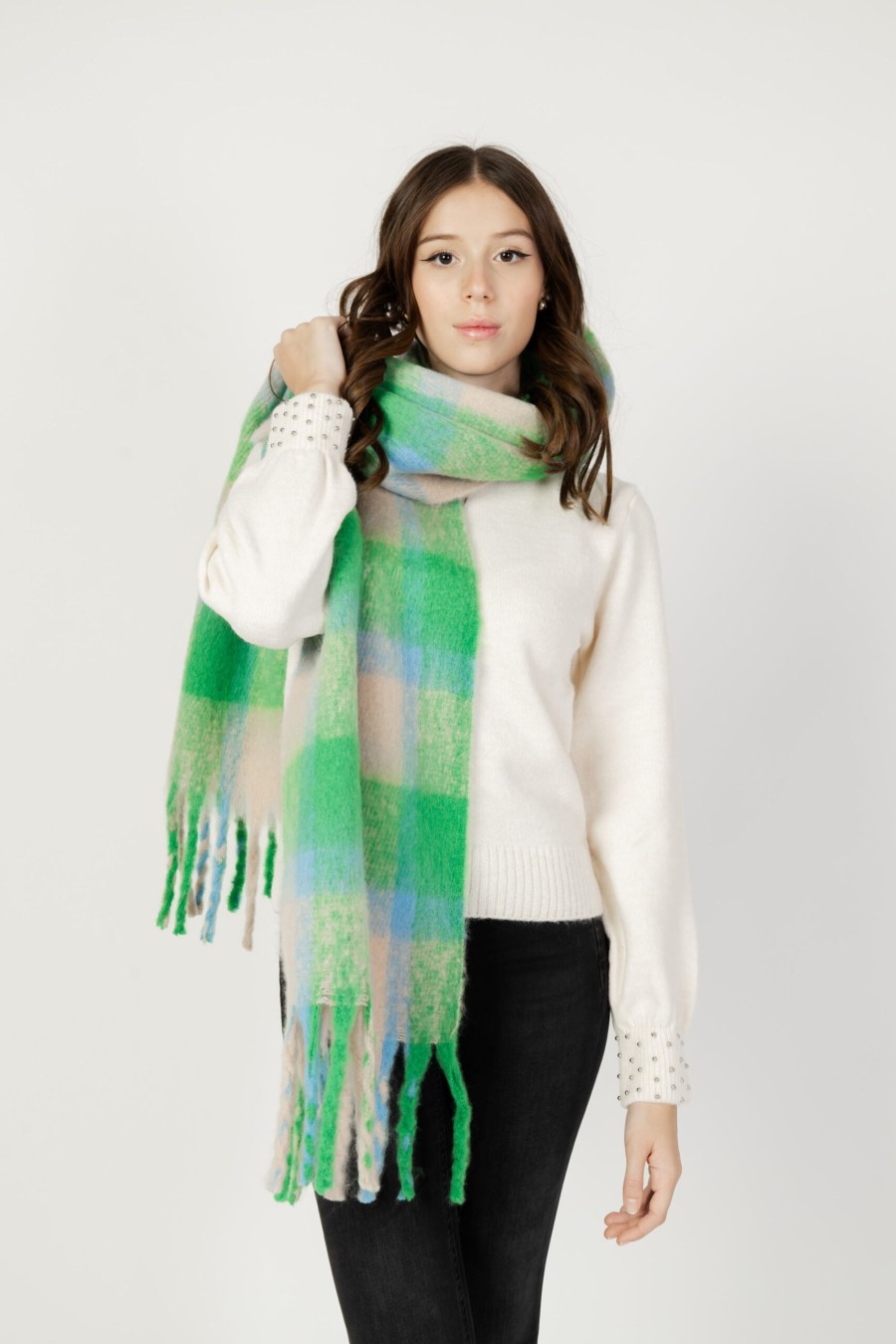 Donna Only | Sciarpa Only Onlmia Check Scarf Cc Verde