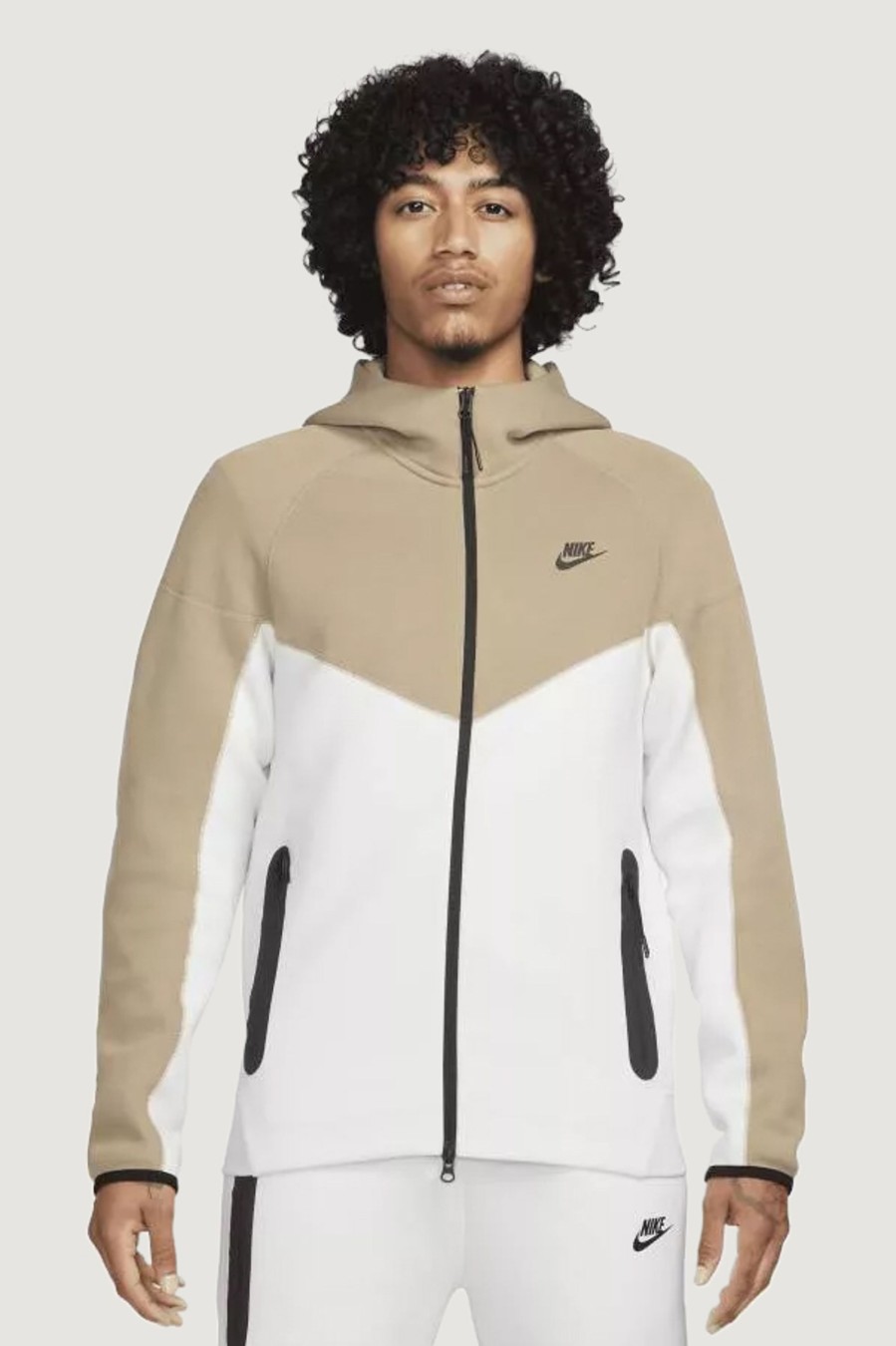 Uomo Nike | Felpa Con Cappuccio Nike Tech Beige