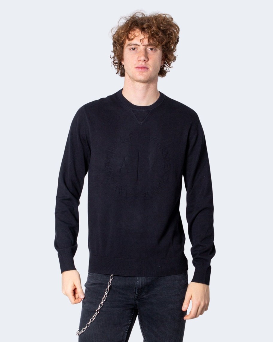 Uomo Armani Exchange | Maglia Armani Exchange Pullover Knitted Nero