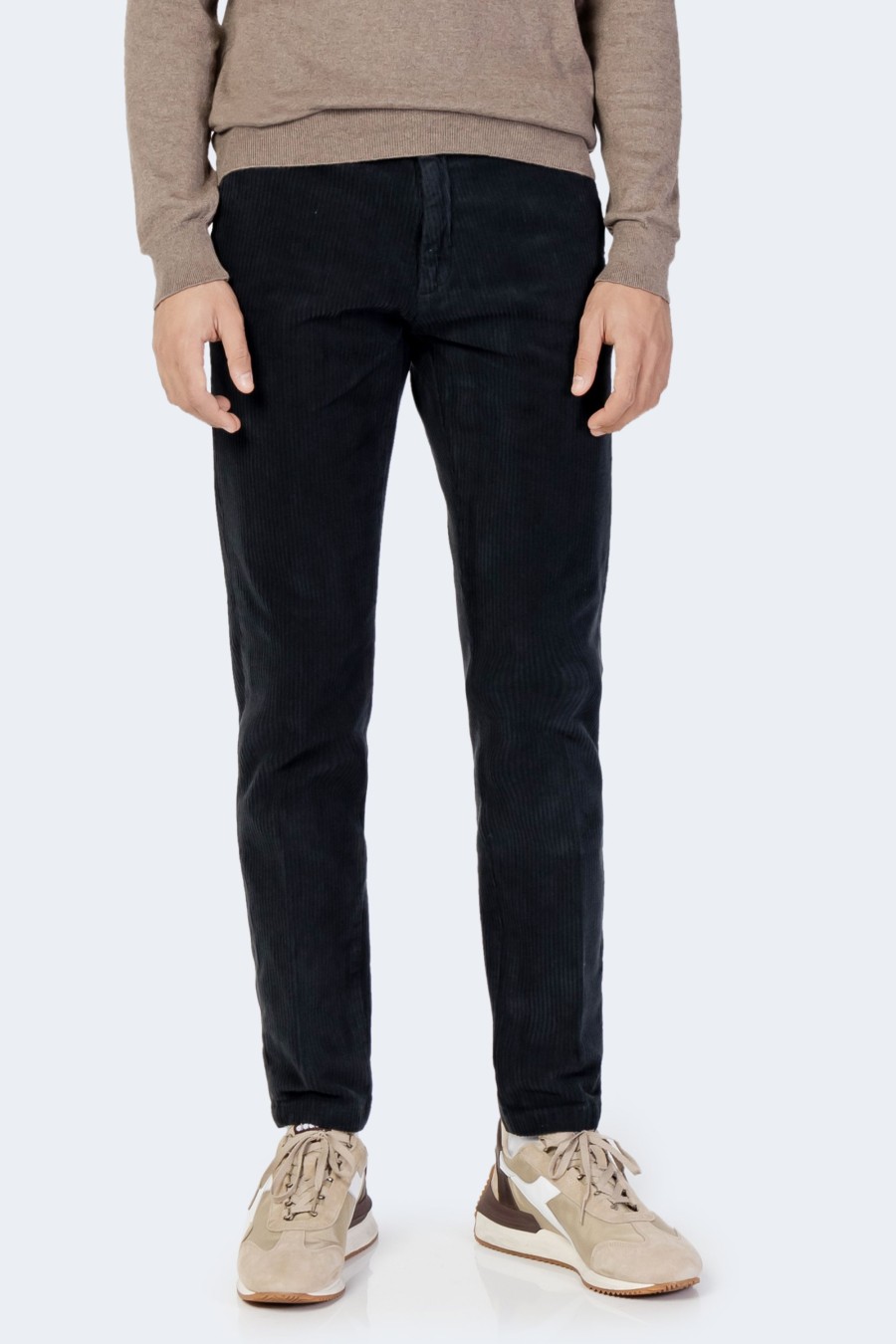 Uomo Borghese | Pantaloni Borghese Velluto Nero