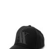 Uomo Armani Exchange | Cappello Con Visiera Armani Exchange Logo Gommato Nero