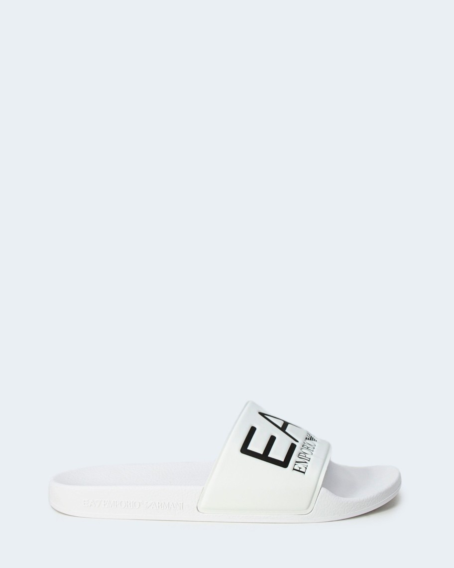 Donna EA7 | Ciabatte Con Fascia Ea7 Unisex Bianco