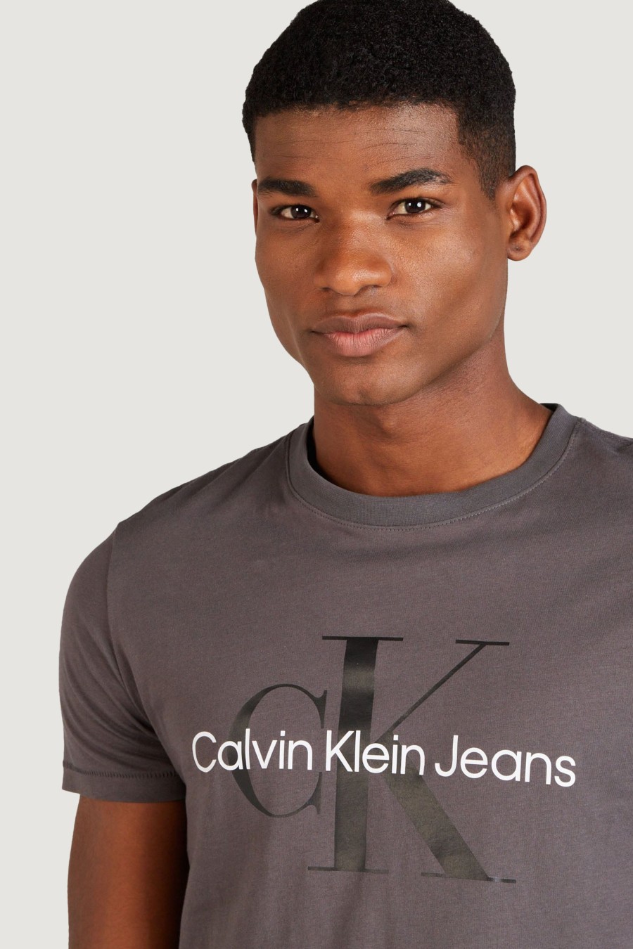 Uomo Calvin Klein | T-Shirt Calvin Klein Seasonal Monologo Grigio Scuro