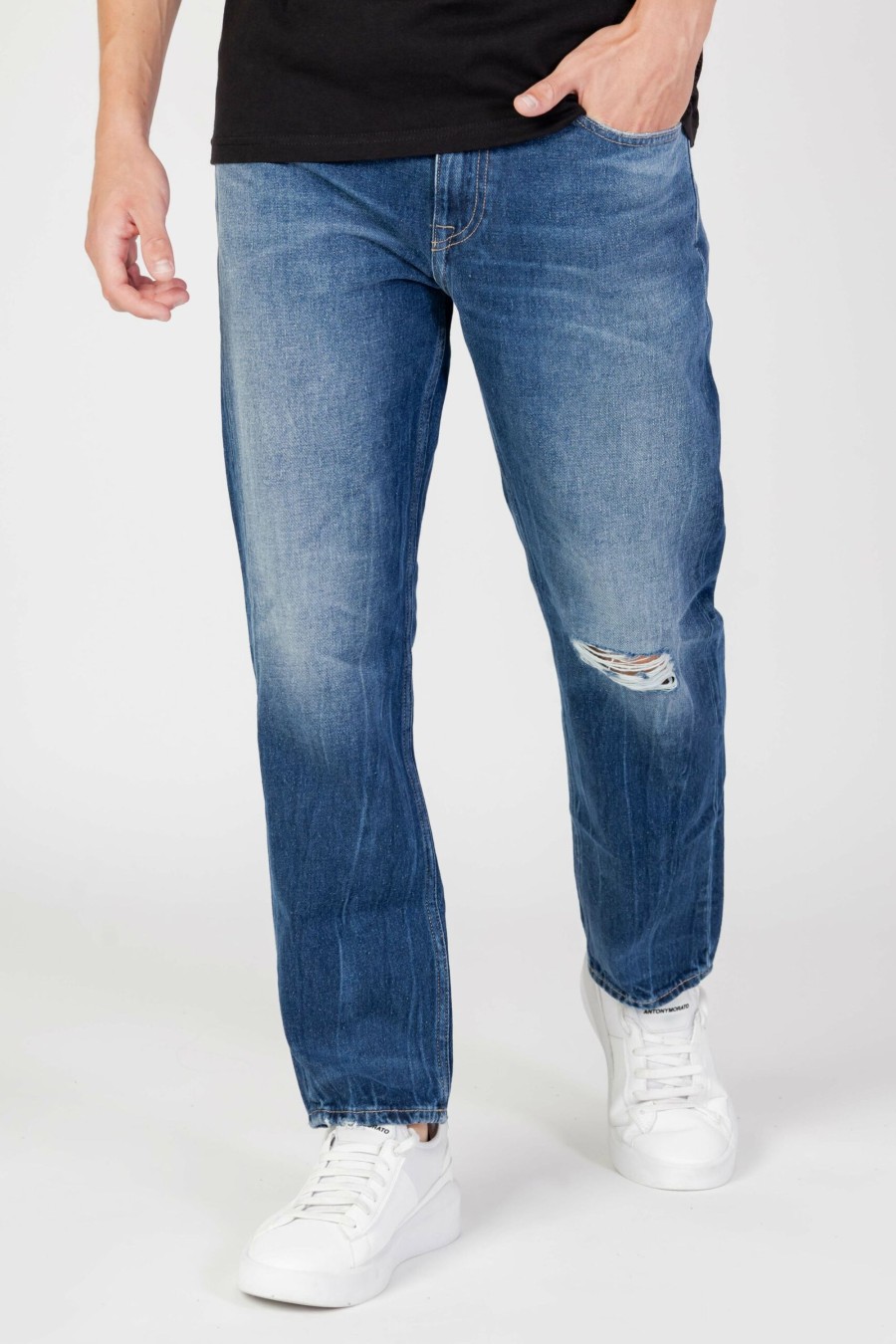 Uomo Tommy Hilfiger | Jeans Tapered Tommy Hilfiger Dad Jean Rglr Tprd C Denim