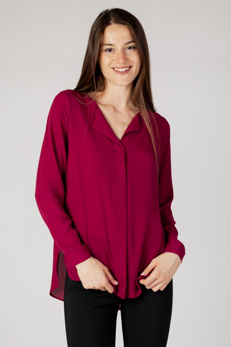 Donna Vila Clothes | Bluse Manica Lunga Vila Clothes Vilucy L/S - Noos Bordeaux