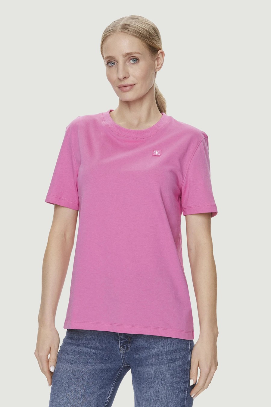 Donna Calvin Klein | T-Shirt Calvin Klein Embro Badge Rosa