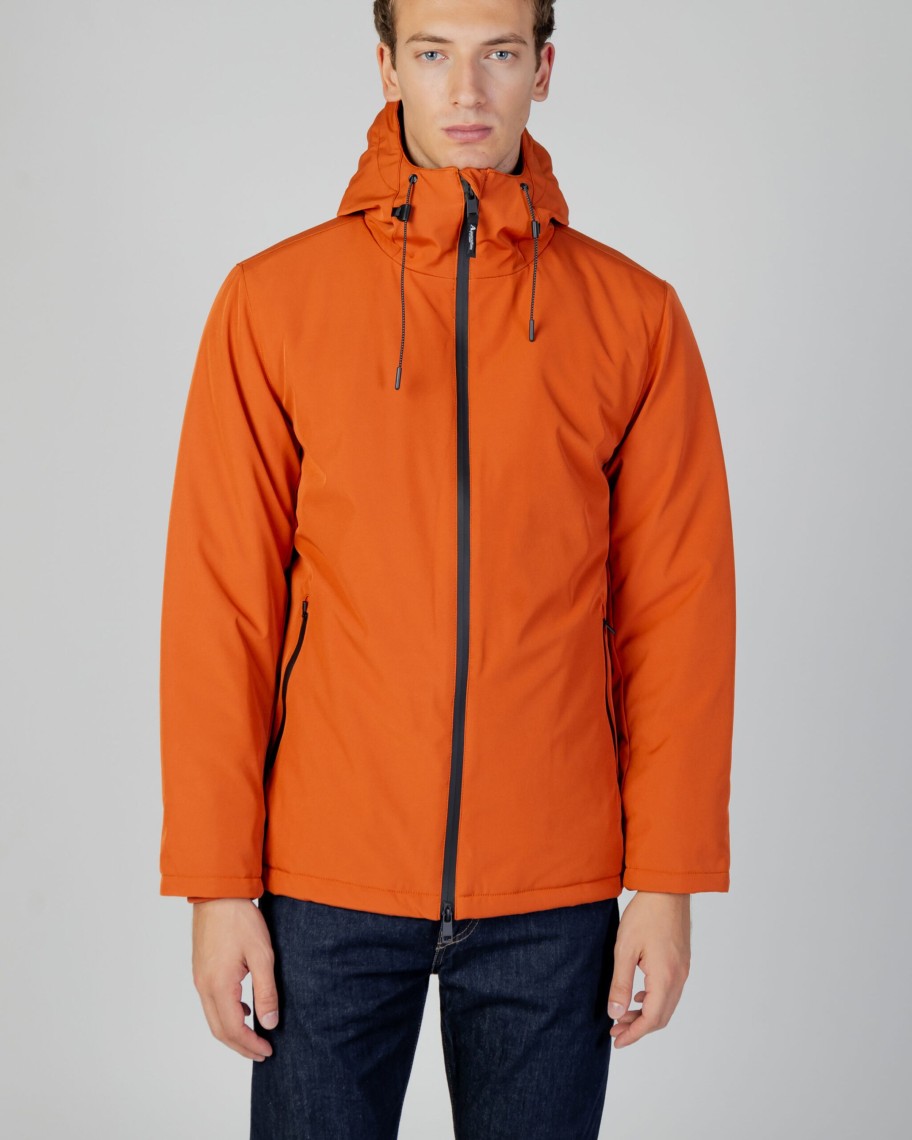 Uomo Aquascutum | Parka Aquascutum Active Shell Mid Parka Arancione