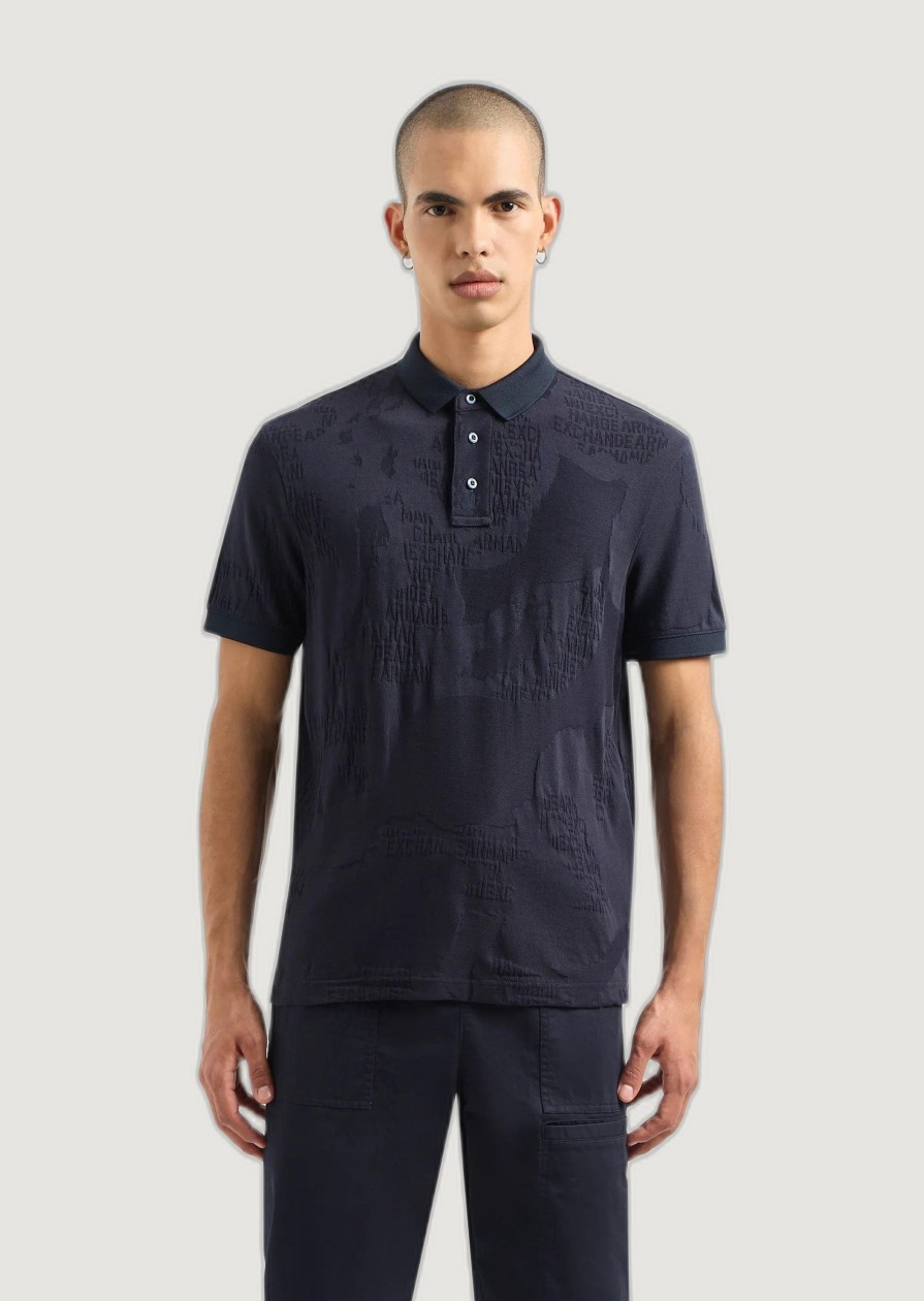 Uomo Armani Exchange | Polo Manica Corta Armani Exchange Blu