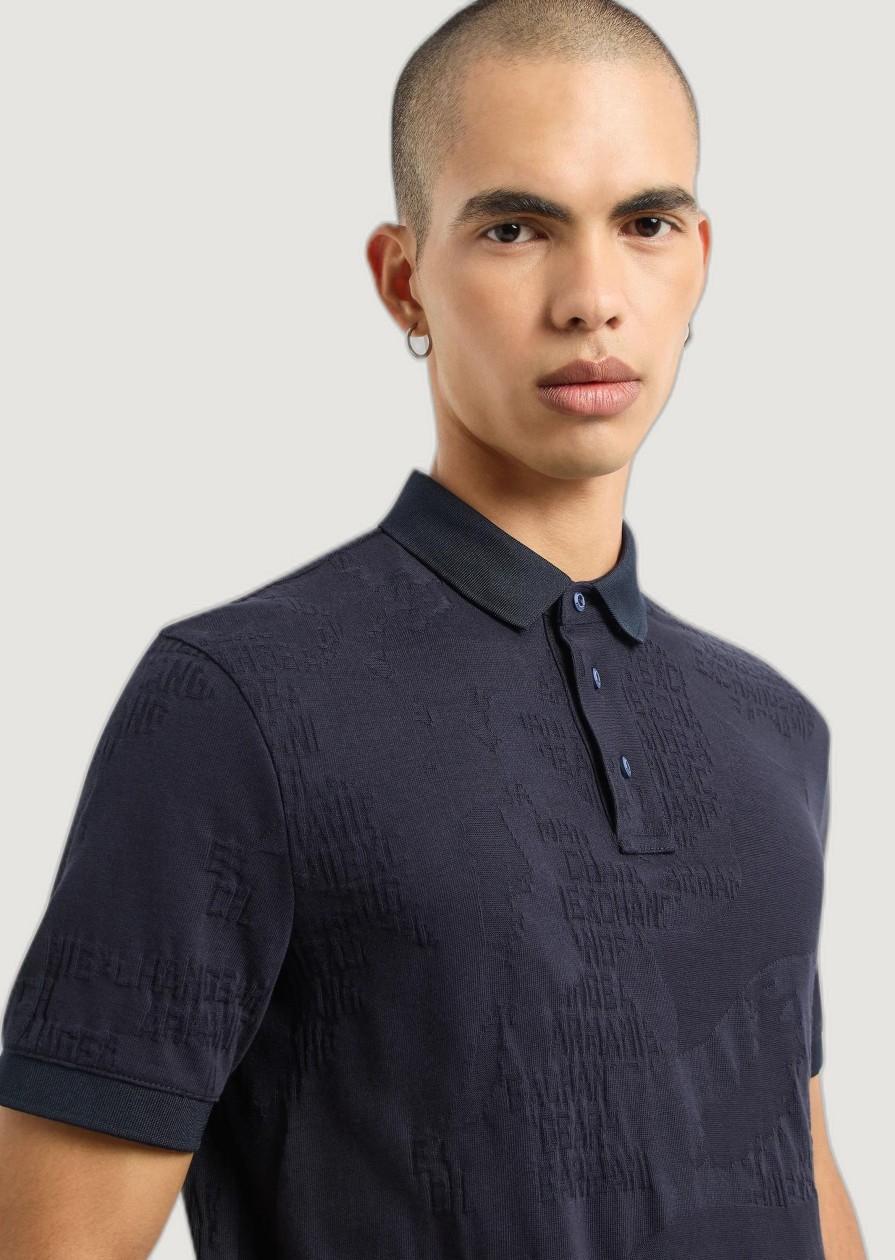 Uomo Armani Exchange | Polo Manica Corta Armani Exchange Blu