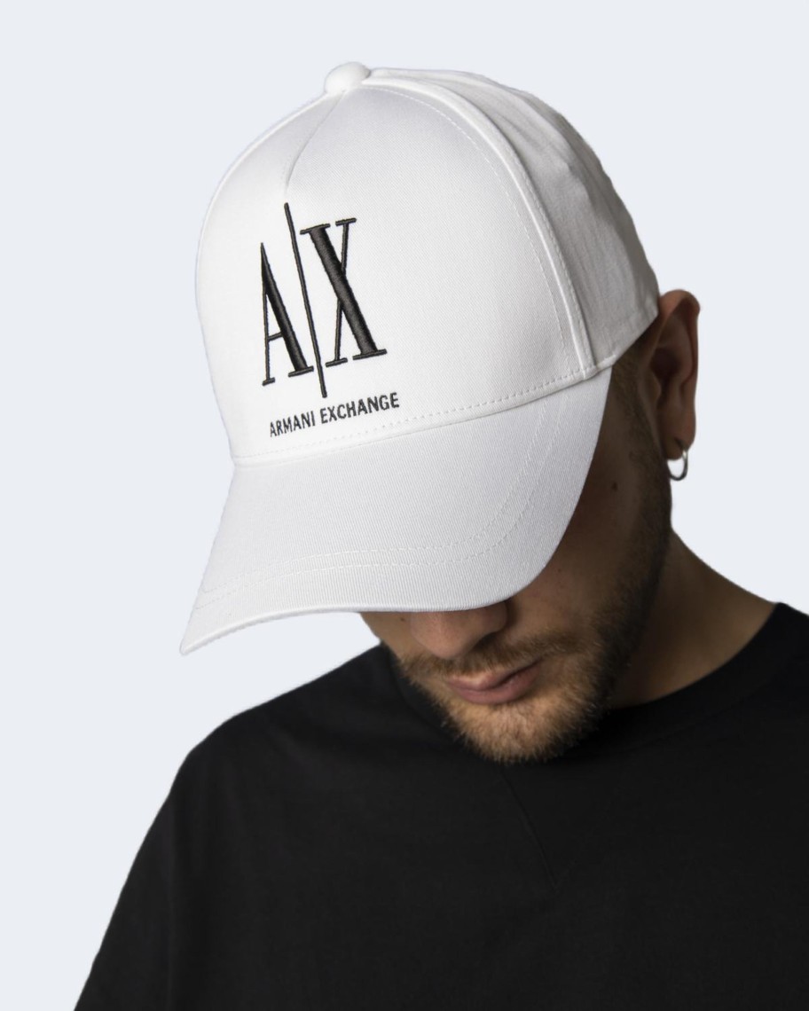 Uomo Armani Exchange | Cappello Con Visiera Armani Exchange Bianco