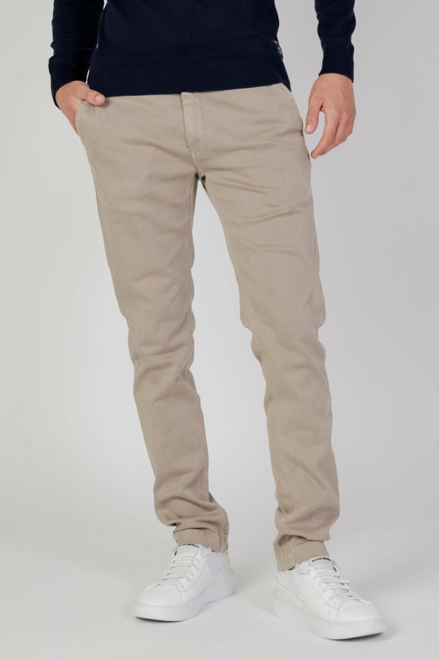 Uomo Replay | Pantaloni Slim Replay Zeumar Beige