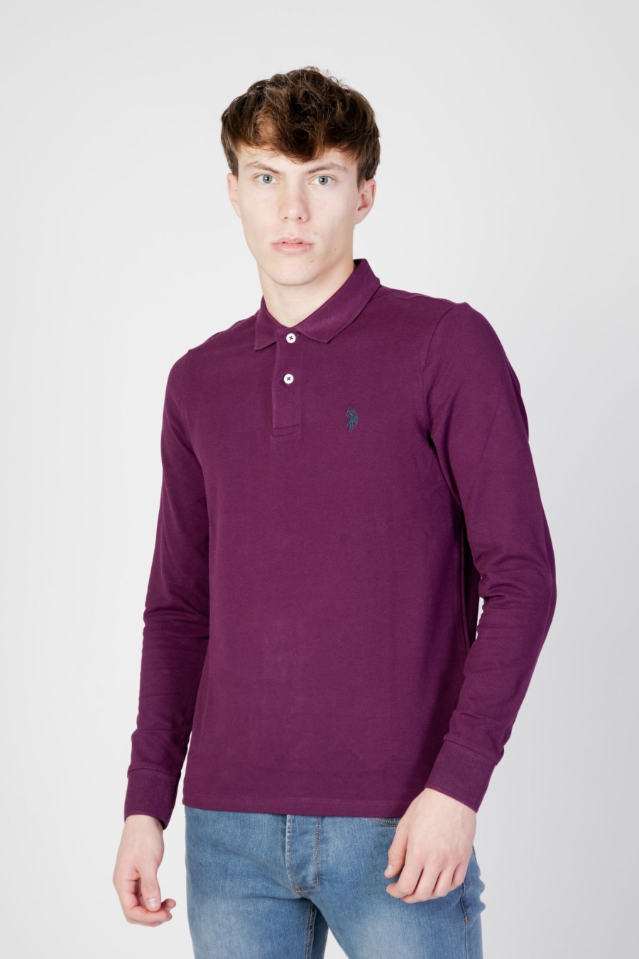 Uomo U.S. Polo Assn. | Polo Manica Lunga U.S. Polo Assn. Must Ehpd Bordeaux