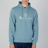 Uomo Aquascutum | Felpa Con Cappuccio Aquascutum Active Big Logo Hoodie Fleece Celeste