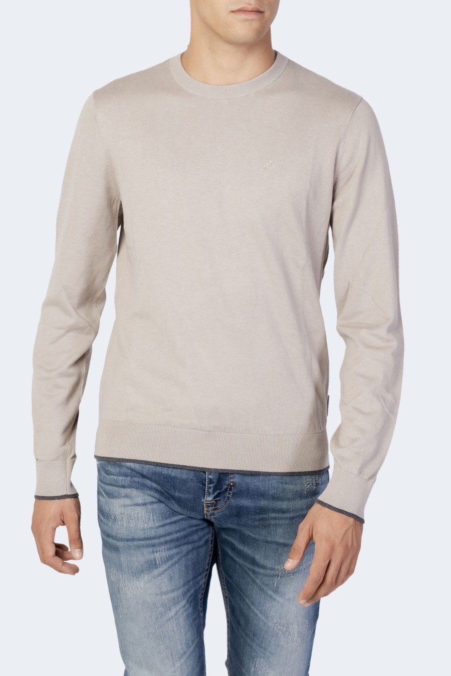 Uomo Armani Exchange | Maglia Armani Exchange Tinta Unita Beige