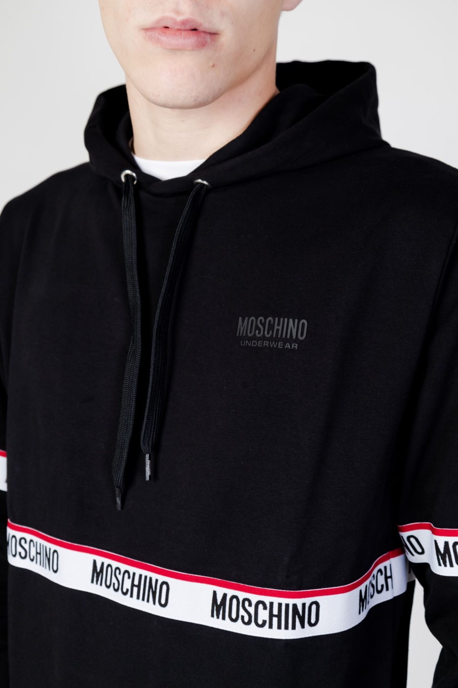 Uomo Moschino Underwear | Felpa Con Cappuccio Moschino Underwear Nero