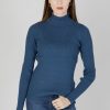 Donna Street One | Dolcevita Street One Basic Ribbed Roll Neck Petrolio