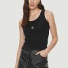 Donna Calvin Klein | Canotta Calvin Klein Woven Label Rib Tank Nero